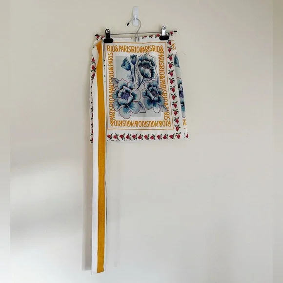 NWT Sezane x Farm Rio Lola Wrap Mini Skirt 34 - Picture 2 of 6